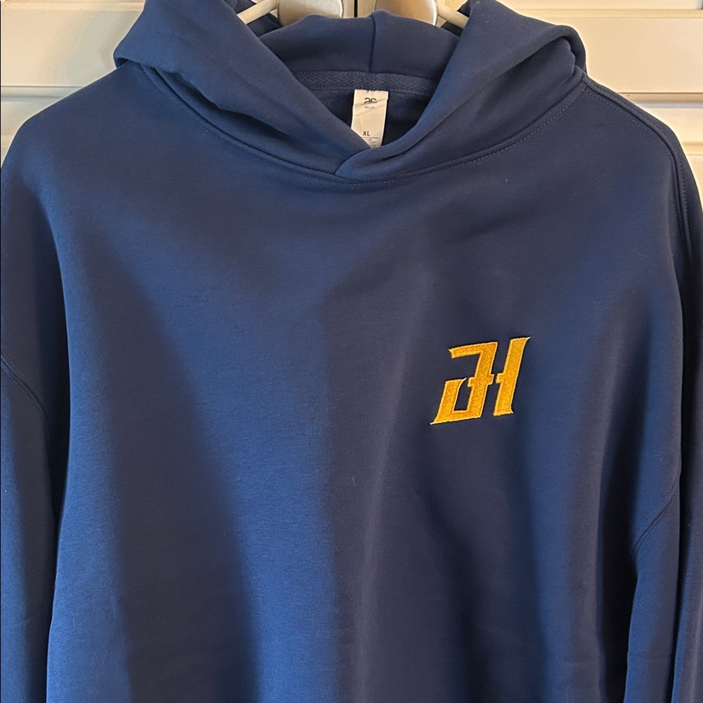 Blue Justice Haynes with Yellow Logo Hoodie